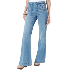 Sam Edelman Braided Pockets Bay High Rise Flare Trouser Jeans Women 32x29. 
EE